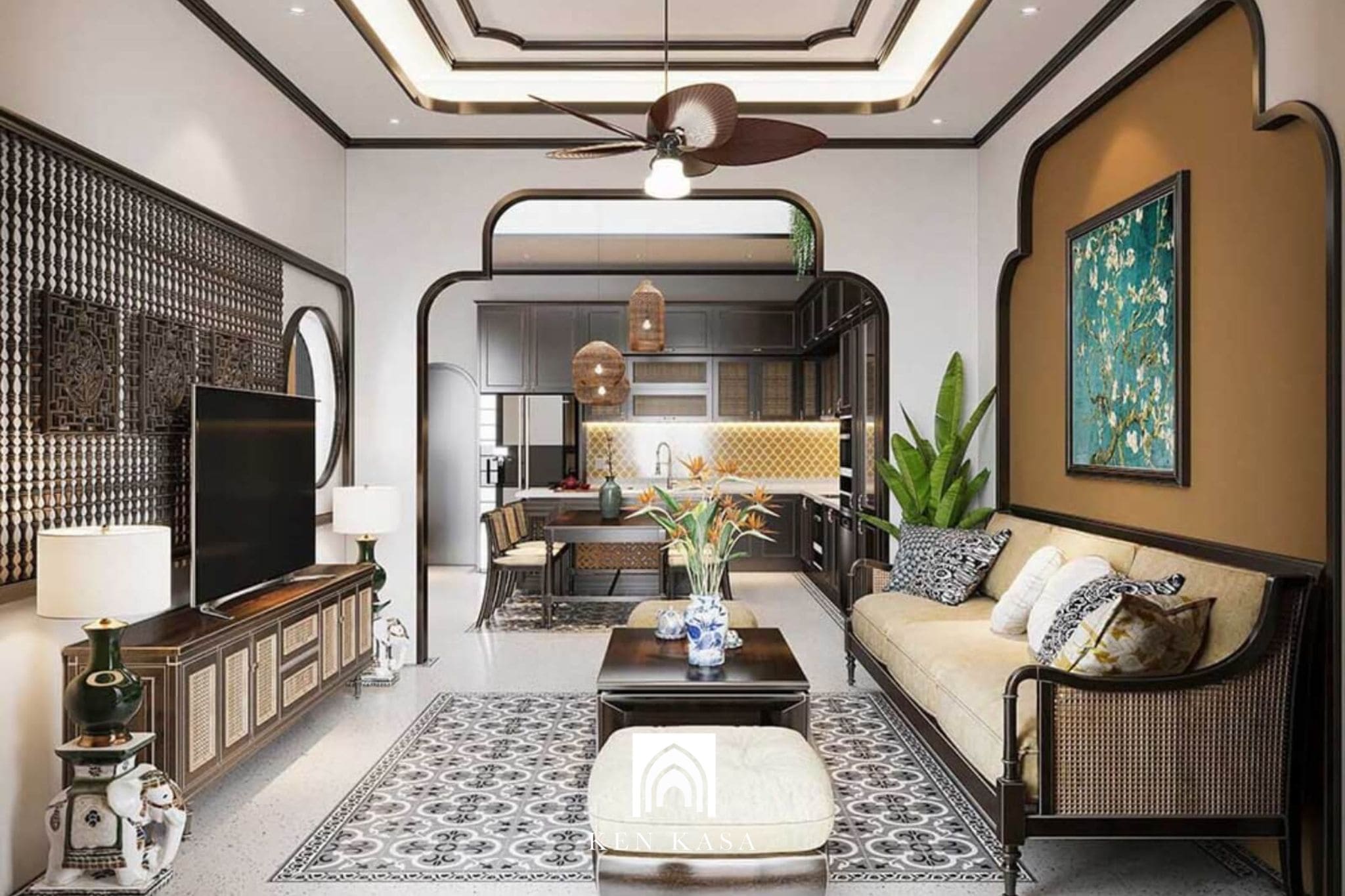 Thiết kế homestay nhà ống phong cách Indochine